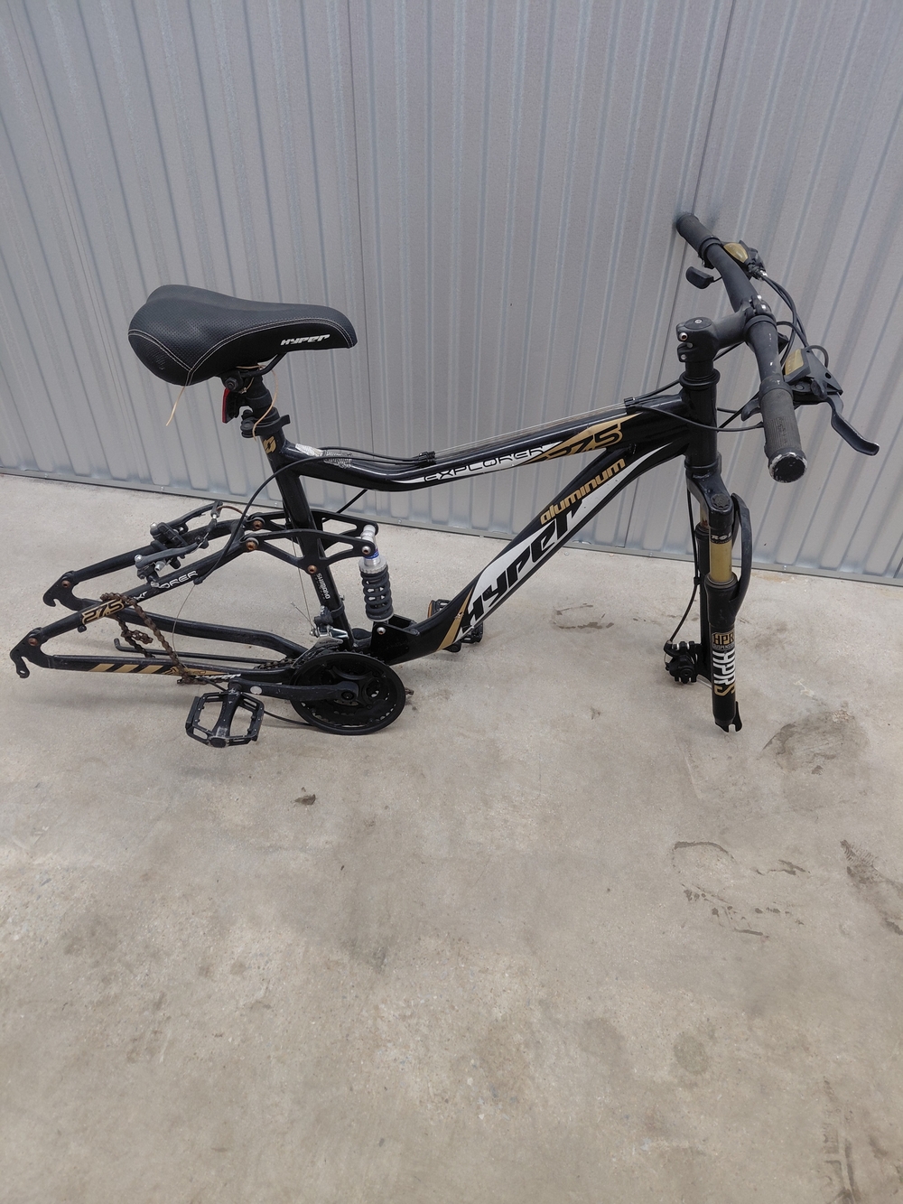 Black and Gold Folding Bike Frame - Unbranded SHIMANO 21 Speed